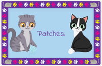 Thumbnail for Personalized Cats Placemat III - Paw Border - Cats I -  View