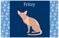 Thumbnail for Personalized Cats Placemat IV - Blue Background - Cat IV -  View