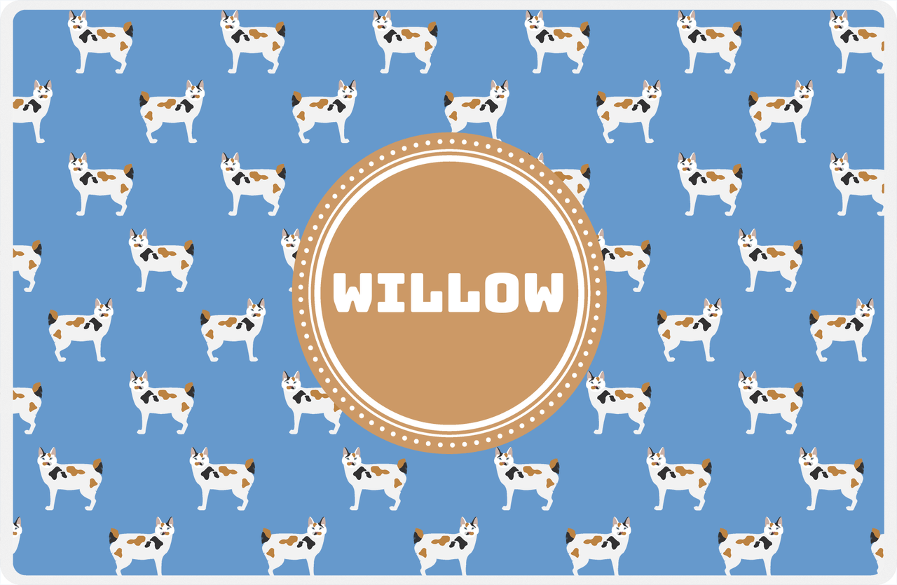 Personalized Cats Placemat VI - Blue Background - Cat I -  View