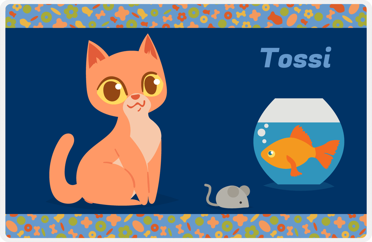 Personalized Cats Placemat VII - Fish Bowl - Cat VII -  View