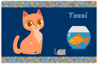 Thumbnail for Personalized Cats Placemat VII - Fish Bowl - Cat VII -  View