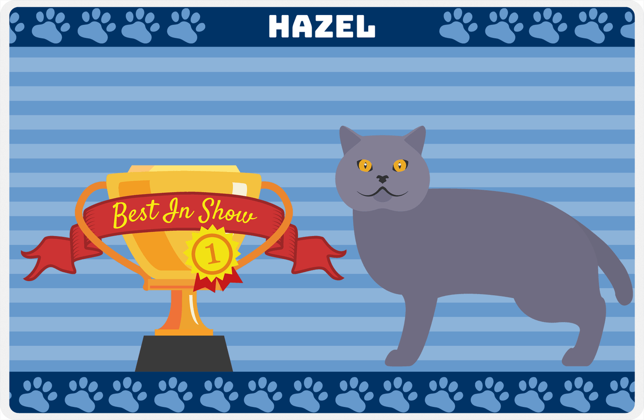 Personalized Cats Placemat VIII - Best In Show - Cat X -  View