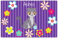 Thumbnail for Personalized Cats Placemat XII - Circle of Flowers - Cat IV -  View