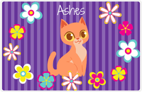 Thumbnail for Personalized Cats Placemat XII - Circle of Flowers - Cat VII -  View