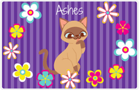 Thumbnail for Personalized Cats Placemat XII - Circle of Flowers - Cat VIII -  View