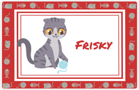 Thumbnail for Personalized Cats Placemat XIV - Toy Border - Cat IV -  View