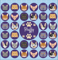 Thumbnail for Personalized Cats Shower Curtain I - Circle Cats - Blue Background - Decorate View