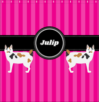 Thumbnail for Personalized Cats Shower Curtain II - Pink Stripes - Cat I - Decorate View