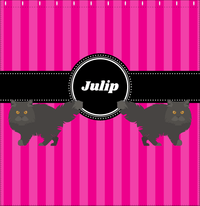 Thumbnail for Personalized Cats Shower Curtain II - Pink Stripes - Cat VI - Decorate View