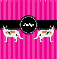Thumbnail for Personalized Cats Shower Curtain II - Pink Stripes - Cat VII - Decorate View