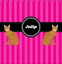 Thumbnail for Personalized Cats Shower Curtain II - Pink Stripes - Cat VIII - Decorate View
