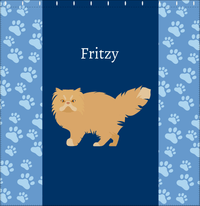 Thumbnail for Personalized Cats Shower Curtain IV - Blue Background - Cat II - Decorate View