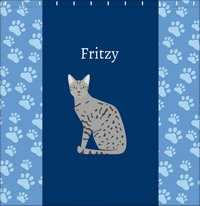 Thumbnail for Personalized Cats Shower Curtain IV - Blue Background - Cat III - Decorate View