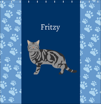 Thumbnail for Personalized Cats Shower Curtain IV - Blue Background - Cat V - Decorate View