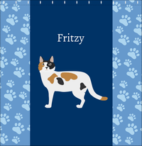 Thumbnail for Personalized Cats Shower Curtain IV - Blue Background - Cat VII - Decorate View
