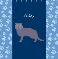 Thumbnail for Personalized Cats Shower Curtain IV - Blue Background - Cat X - Decorate View