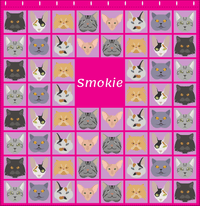 Thumbnail for Personalized Cats Shower Curtain V - Cat Squares - Pink Background - Decorate View