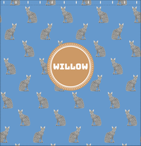 Thumbnail for Personalized Cats Shower Curtain VI - Blue Background - Cat III - Decorate View