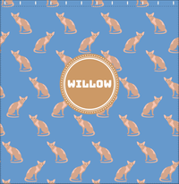 Thumbnail for Personalized Cats Shower Curtain VI - Blue Background - Cat IV - Decorate View