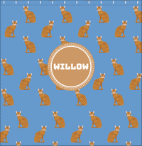 Thumbnail for Personalized Cats Shower Curtain VI - Blue Background - Cat VIII - Decorate View