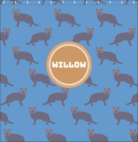 Thumbnail for Personalized Cats Shower Curtain VI - Blue Background - Cat X - Decorate View
