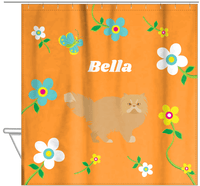 Thumbnail for Personalized Cats Shower Curtain IX - Flower Feline - Cat II - Hanging View