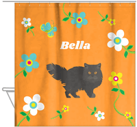 Thumbnail for Personalized Cats Shower Curtain IX - Flower Feline - Cat VI - Hanging View