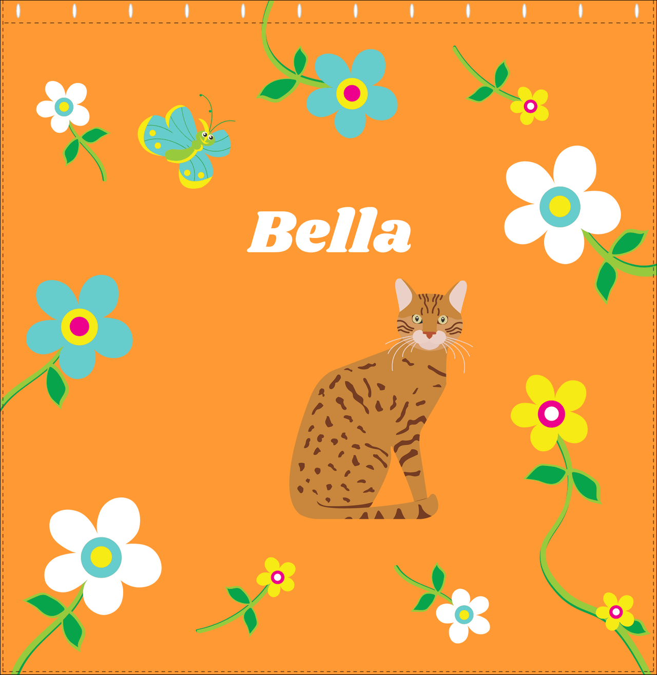 Personalized Cats Shower Curtain IX - Flower Feline - Cat VIII - Decorate View