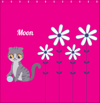 Thumbnail for Personalized Cats Shower Curtain X - Pink Background - Cat IV - Decorate View