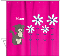 Thumbnail for Personalized Cats Shower Curtain X - Pink Background - Cat V - Hanging View