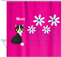 Thumbnail for Personalized Cats Shower Curtain X - Pink Background - Cat IX - Hanging View