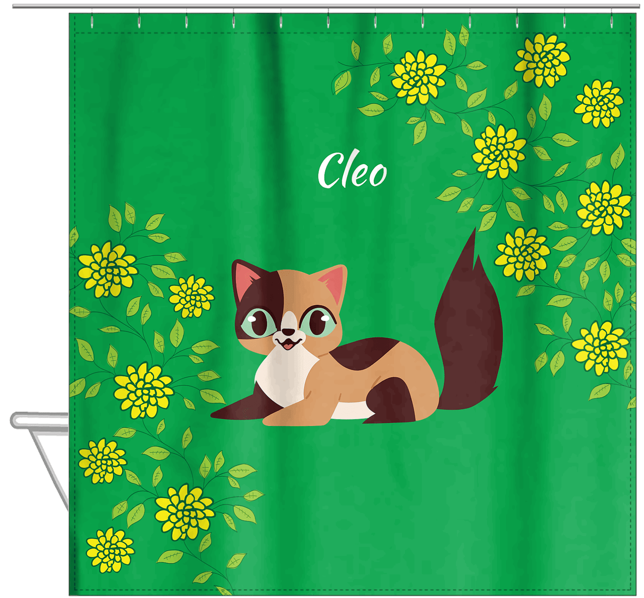Personalized Cats Shower Curtain XI - Kitten Mums - Cat I - Hanging View