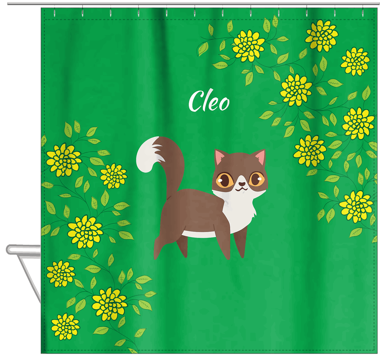 Personalized Cats Shower Curtain XI - Kitten Mums - Cat II - Hanging View