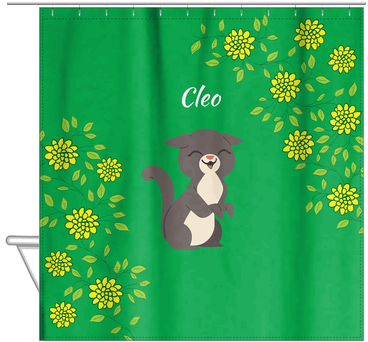 Personalized Cats Shower Curtain XI - Kitten Mums - Cat V - Hanging View