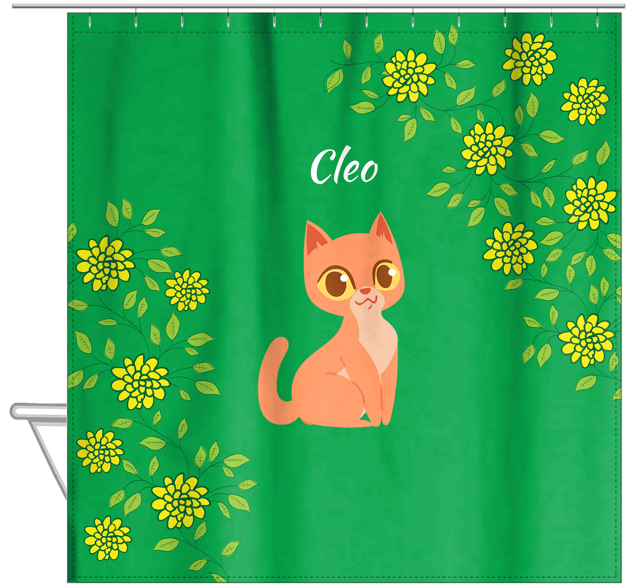 Personalized Cats Shower Curtain XI - Kitten Mums - Cat VII - Hanging View
