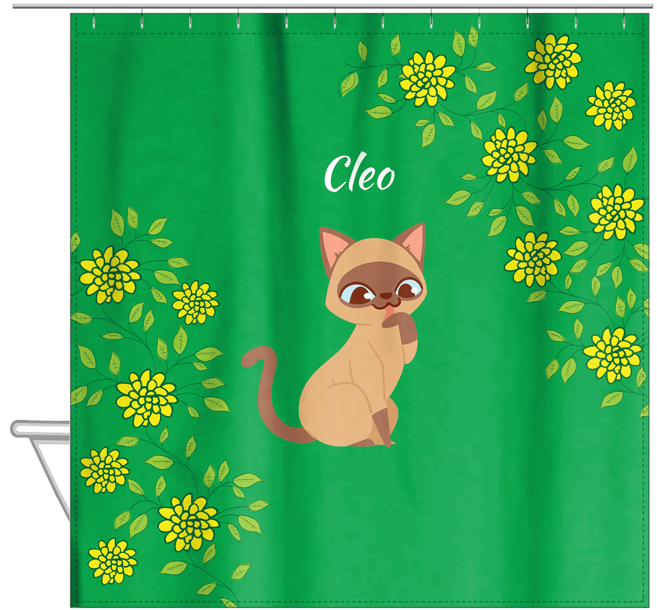 Personalized Cats Shower Curtain XI - Kitten Mums - Cat VIII - Hanging View