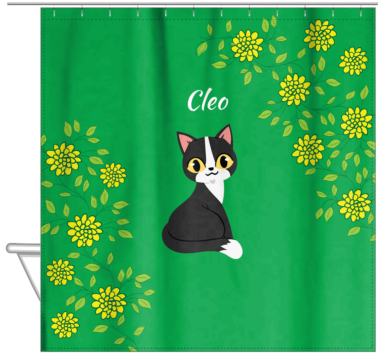 Personalized Cats Shower Curtain XI - Kitten Mums - Cat IX - Hanging View