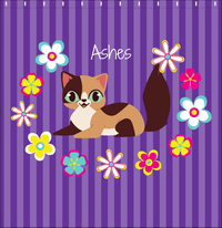 Thumbnail for Personalized Cats Shower Curtain XII - Circle of Flowers - Cat I - Decorate View