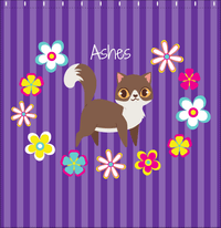 Thumbnail for Personalized Cats Shower Curtain XII - Circle of Flowers - Cat II - Decorate View
