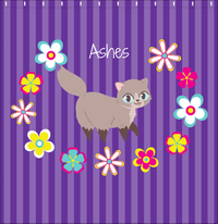 Thumbnail for Personalized Cats Shower Curtain XII - Circle of Flowers - Cat III - Decorate View