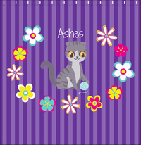 Thumbnail for Personalized Cats Shower Curtain XII - Circle of Flowers - Cat IV - Decorate View