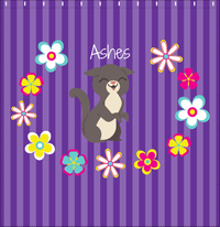 Thumbnail for Personalized Cats Shower Curtain XII - Circle of Flowers - Cat V - Decorate View