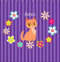 Thumbnail for Personalized Cats Shower Curtain XII - Circle of Flowers - Cat VII - Decorate View
