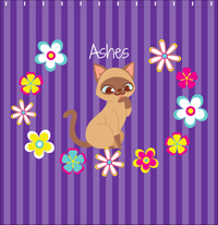 Thumbnail for Personalized Cats Shower Curtain XII - Circle of Flowers - Cat VIII - Decorate View
