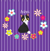 Thumbnail for Personalized Cats Shower Curtain XII - Circle of Flowers - Cat IX - Decorate View