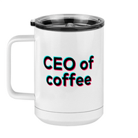 Thumbnail for CEO of Coffee Mug Tumbler with Handle (15 oz) - TikTok Trends - Left View