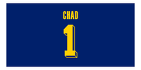 Thumbnail for Personalized Chad Jersey Number Beach Towel - Blue - Front View