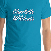 Thumbnail for Personalized Charlotte T-Shirt - Teal - Shirt Close-Up View