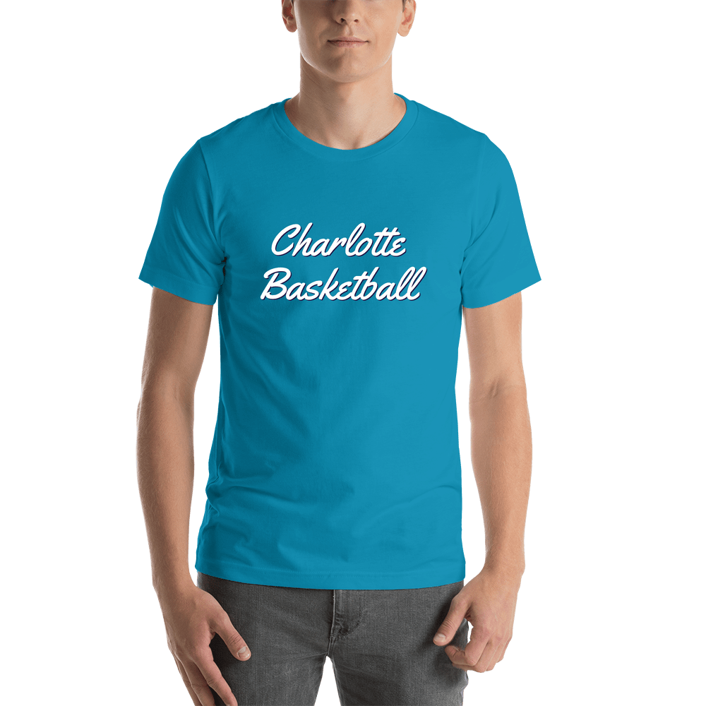 Personalized Charlotte Basketball T-Shirt - Teal - Shirt View