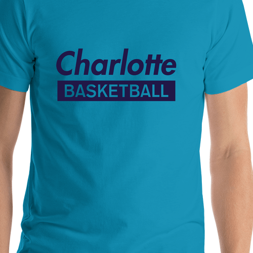 Charlotte Basketball T-Shirt - Teal - Shirt Close-Up View